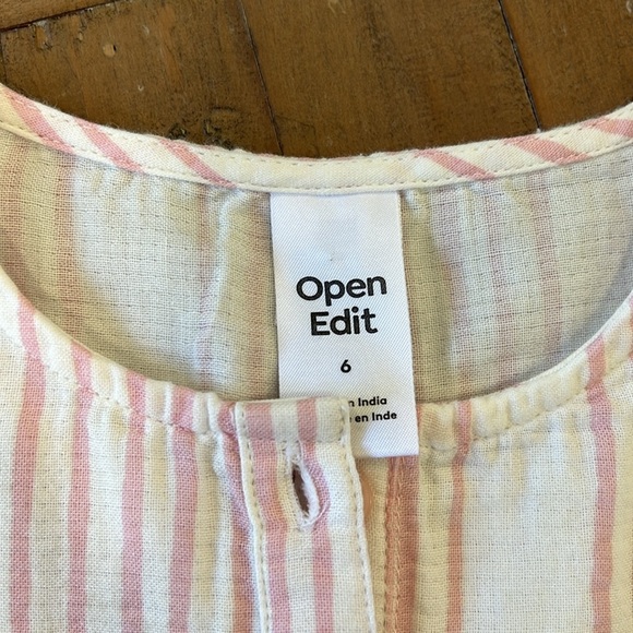 Open edit pink stripe cropped romper NWT - Picture 4 of 6